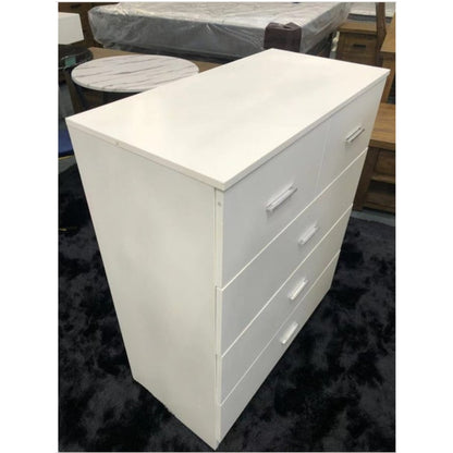 Tallboy with 5 Drawer in White Z13