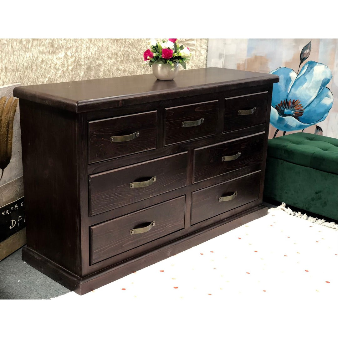 Felton Dresser with Mirror in Dark Wood colour