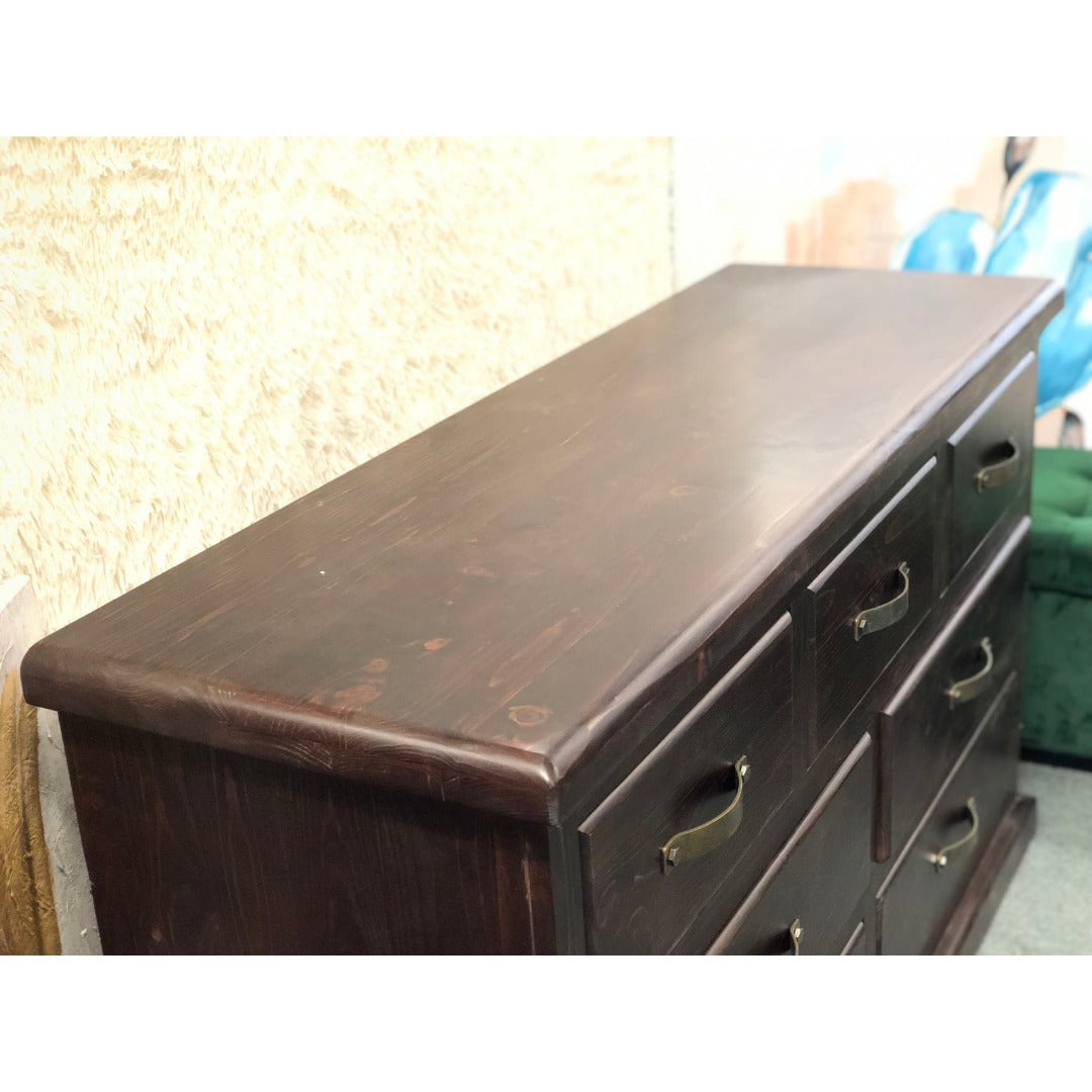 Felton Dresser with Mirror in Dark Wood colour