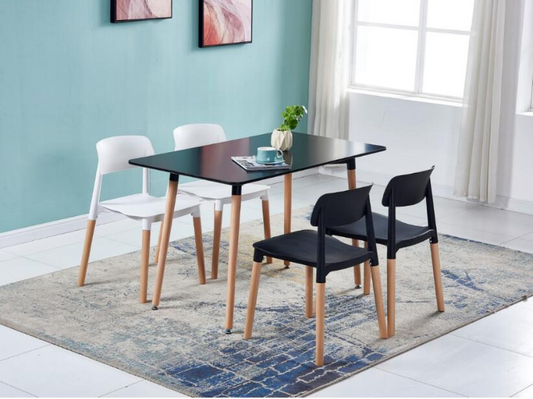 Jade Dining Set 5pcs Black Color