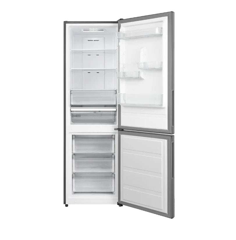 Midea 321L Bottom Mount Fridge Freezer Stainless Steel