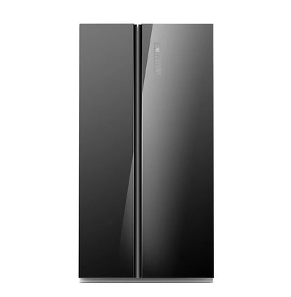 Midea 584L Side By Side Fridge Freezer Black Glass